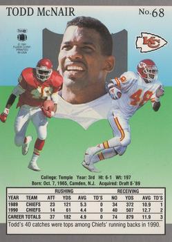 1991 Ultra #68 Todd McNair Back