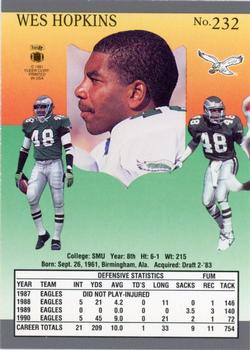 1991 Ultra #232 Wes Hopkins Back