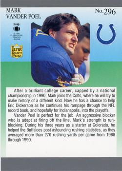 1991 Ultra #296 Mark Vander Poel Back