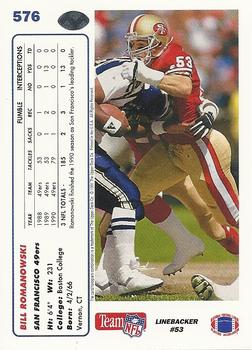 1991 Upper Deck #576 Bill Romanowski Back