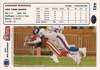 1991 Upper Deck #441 Leonard Marshall Back