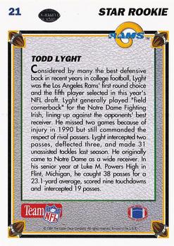 1991 Upper Deck #21 Todd Lyght Back