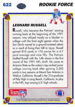 1991 Upper Deck #622 Leonard Russell Back