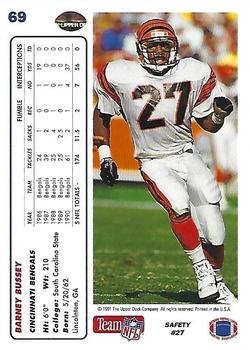 1991 Upper Deck #69 Barney Bussey Back