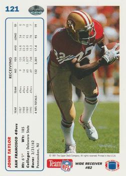 1991 Upper Deck #121 John Taylor Back