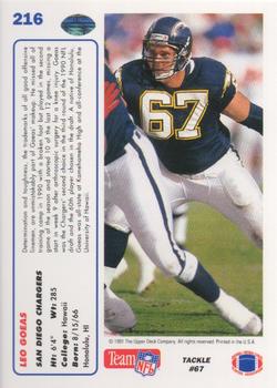 1991 Upper Deck #216 Leo Goeas Back