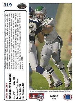 1991 Upper Deck #319 Ron Heller Back