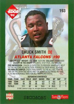 1992 Collector's Edge #193 Chuck Smith Back