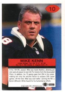 1992 Fleer #10 Mike Kenn Back