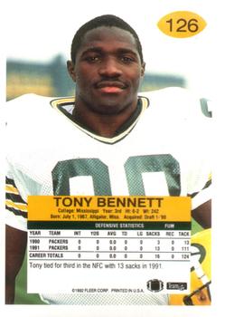 1992 Classic 4 Sport TONY BENNETT Basketball CARD #4 HORNETS UWGB RC
