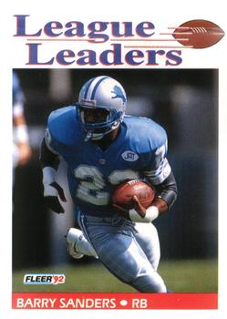 1992 Fleer #457 Barry Sanders Front