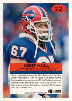 1992 Fleer #22 Kent Hull Back