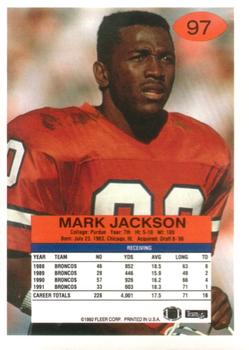 1992 Fleer #97 Mark Jackson Back