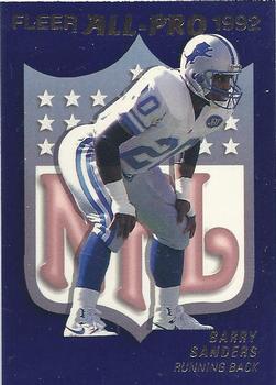 1992 Fleer - Fleer All-Pro 1992 #9 Barry Sanders Front