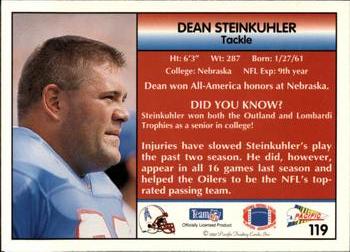 1992 Pacific #119 Dean Steinkuhler Back