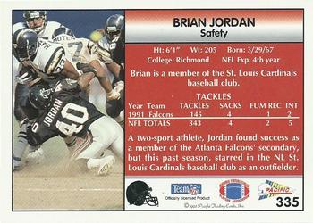 1992 Pacific #335 Brian Jordan Back
