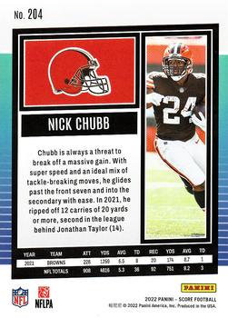 2022 Score - Red #204 Nick Chubb Back