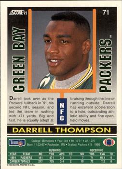 1992 Score #71 Darrell Thompson Back