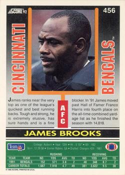 1992 Score #456 James Brooks Back