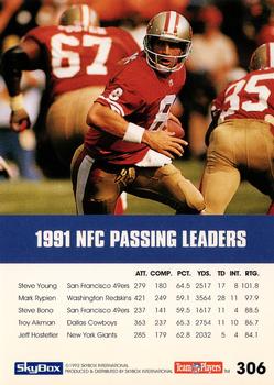 1992 SkyBox Impact #306 Steve Young Back