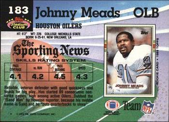1992 Stadium Club #183 Johnny Meads Back