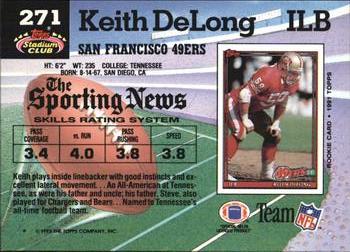 1992 Stadium Club #271 Keith DeLong Back
