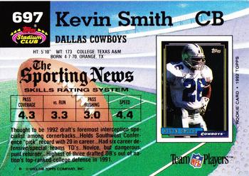 1992 Stadium Club #697 Kevin Smith Back