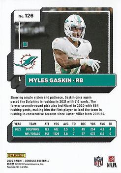 2022 Donruss #126 Myles Gaskin Back