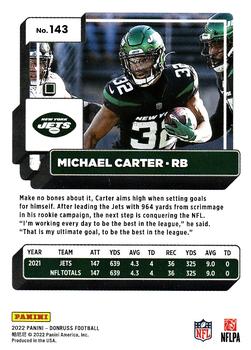 2022 Donruss #143 Michael Carter Back