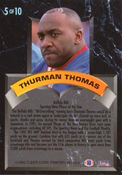 1992 Ultra - Award Winners #5 Thurman Thomas Back