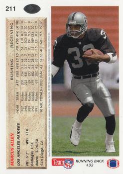 1992 Upper Deck #211 Marcus Allen Back