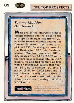 1992 Upper Deck - Gold #G9 Tommy Maddox Back