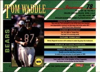 1993 Bowman #78 Tom Waddle Back