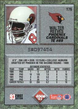 1993 Collector's Edge #176 Walter Reeves Back