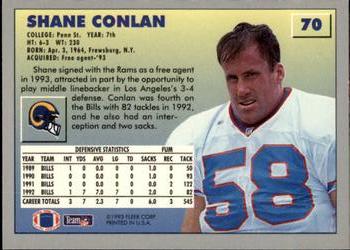 1993 Fleer #70 Shane Conlan Back