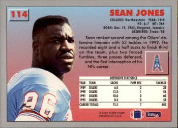 1993 Fleer #114 Sean Jones Back