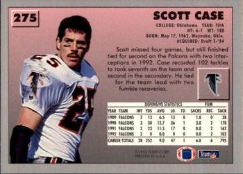 1993 Fleer #275 Scott Case Back