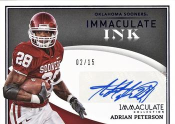 2022 Panini Immaculate Collection Collegiate - Immaculate Ink Blue #IN-APE Adrian Peterson Front