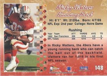 1993 Pacific #148 Ricky Watters Back