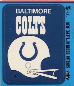 1977 Fleer Team Action - Stickers (Hi-Gloss Patches) #NNO Baltimore Colts Helmet Front