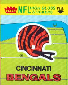 1981 Fleer Team Action - High-Gloss Stickers #NNO Cincinnati Bengals Logo Front