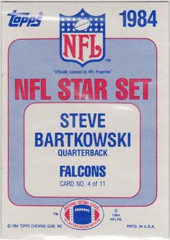 1984 Topps - Glossy NFL Stars #4 Steve Bartkowski Back