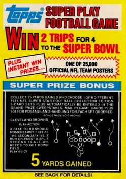 1984 Topps - Super Play Game Cards #4 Cleveland Browns Front