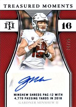 2022 Panini National Treasures Collegiate - Treasured Moments Signatures Blue #TM-GMI Gardner Minshew II Front