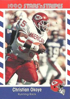 1990 Asher Candy Stars 'n Stripes #13 Christian Okoye Front