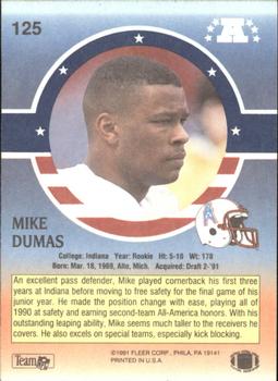 1991 Fleer Stars 'n Stripes #125 Mike Dumas Back