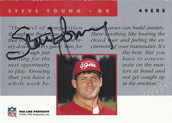 1991 Pro Line Portraits - Autographs #NNO Steve Young Back