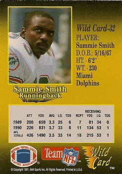 1991 Wild Card - 5 Stripe #32 Sammie Smith Back