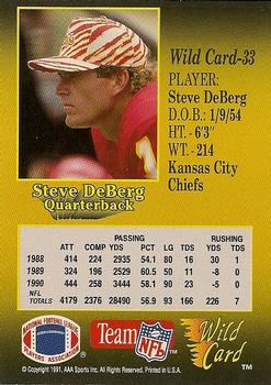 1991 Wild Card - 5 Stripe #33 Steve DeBerg Back