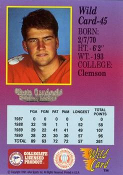 1991 Wild Card Draft - 10 Stripe #45 Chris Gardocki Back